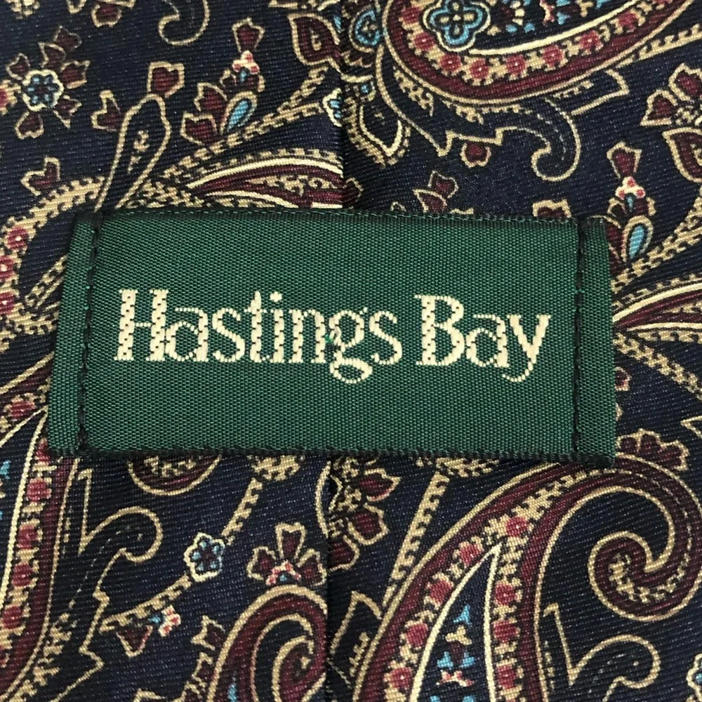 Hastings Bay Silk Dark Blue And Red Patterned Tie